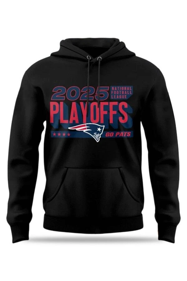 Patriots 2025 Clinched Playoffs Double Sided Hoodie
