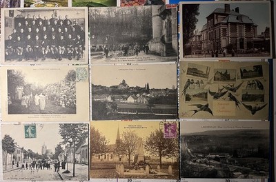 Lot of 9 beautiful postcards of the OISE (60) including villages and animation