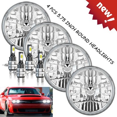 4PCS 5 3/4'' 5.75 inch Round LED Headlights For Toyota Corona 1.9L 2.0L 2.2L