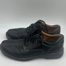 ECCO Light Casual Dress Shoes Mens Sz EU 44 10 US Black Leather Lace-Up Portugal