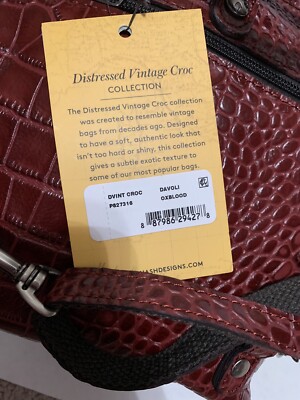 Patricia Nash Davoli Backpack Distressed Vintage Croc Convertible Backpack Cross Patricia Nash Davoli Backpack Distressed Vintage Croc  main image 2