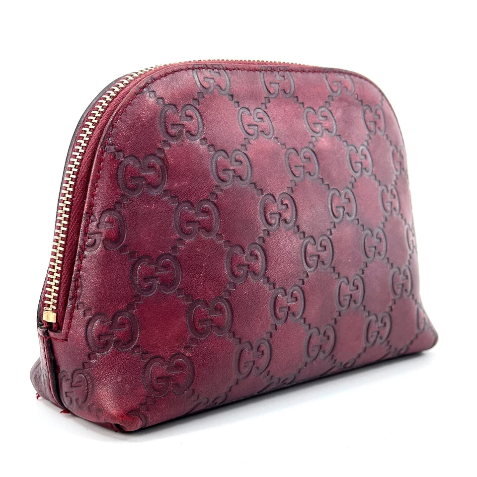 GUCCI Cosmetic Pouch Makeup Leather Auth 0610 - Изображение 3 из 4