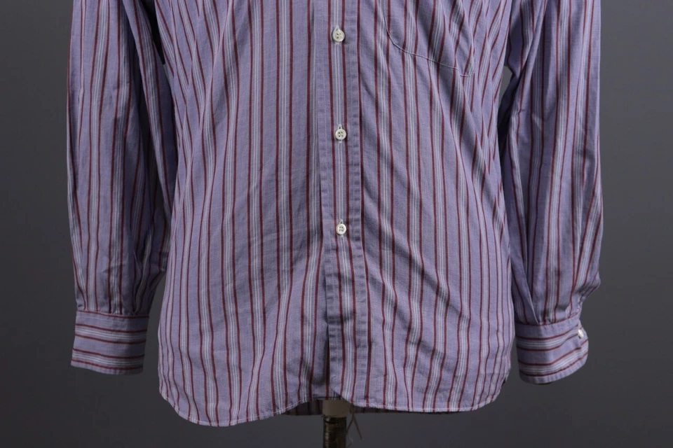 Givenchy Gentelman Paris Blue Stripe Long Sleeve Button Down Shirt Size 37 / 14 - Image 3 of 4