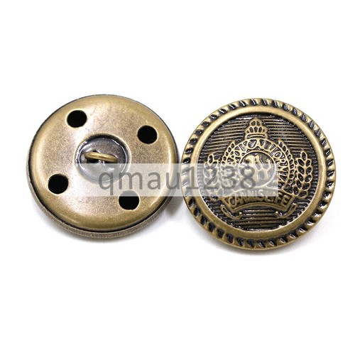 RETRO COPPER 15MM-25MM METAL SHANK BUTTONS ROUND COAT BAG TAILOR SEWING CRAFTS - Picture 15 of 17