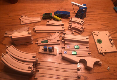Huge Lot of Over 50 Piece of Wooden Train Track for Trains Like Thomas & Friends