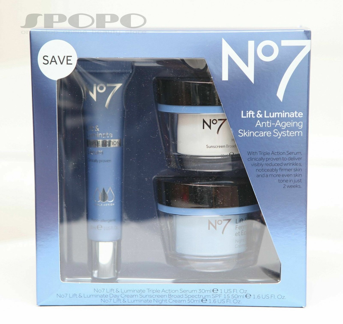 Boots No7 Lift Luminate Anti-Ageing Skincare System with Triple Action  Serum