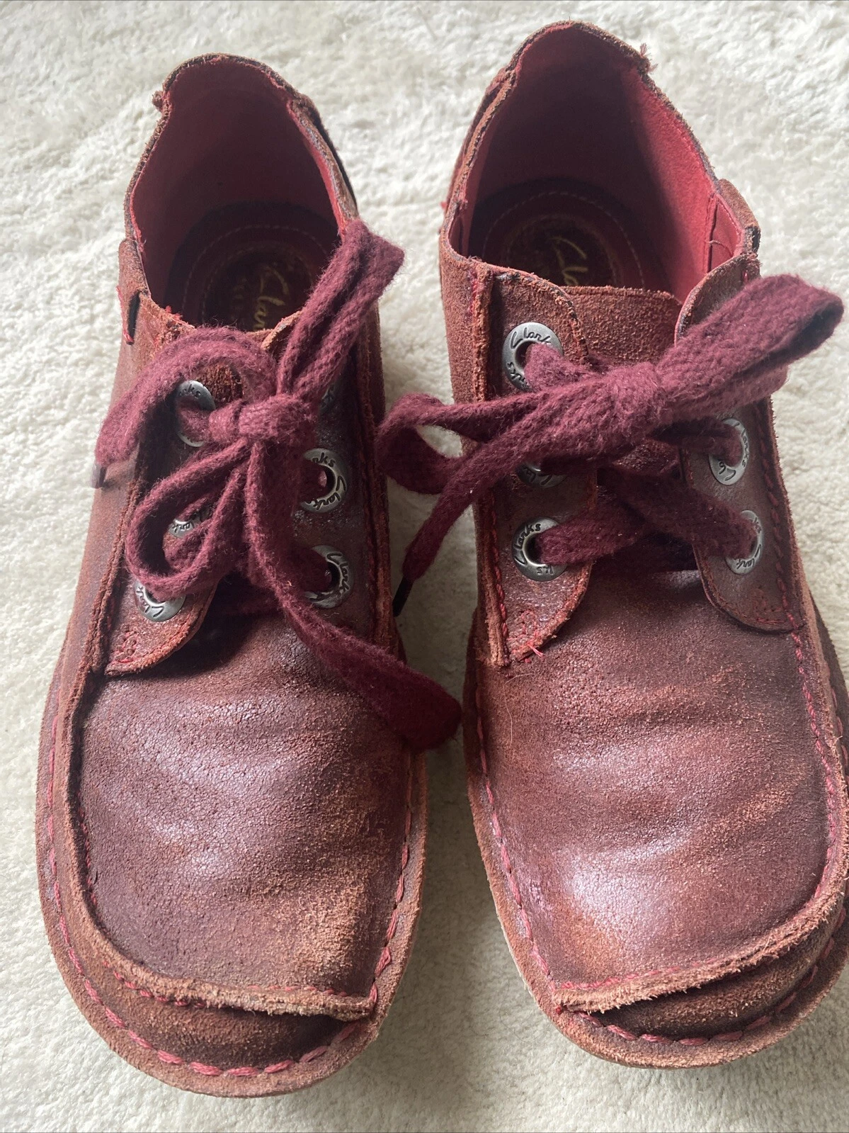 Scarpe donna Clarks Funny Dream bordeaux UK 5 D EU 38 lacci ballerine mocassini