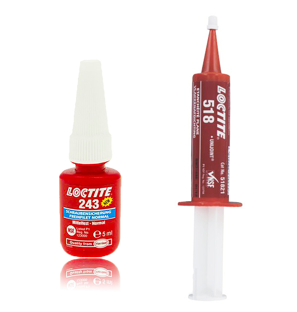 Loctite 243 anti desserrage vis 5ml associé au Loctite 518 anti fuite carter huile 25ml