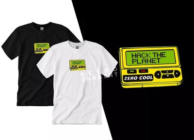 Hack The Planet Computer Hacker Movie Film Design T-Shirt Tee Adult Men's New