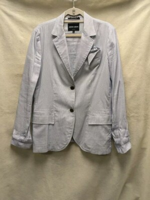 Georgio Armani Women's Seersucker Blazer Sz 50