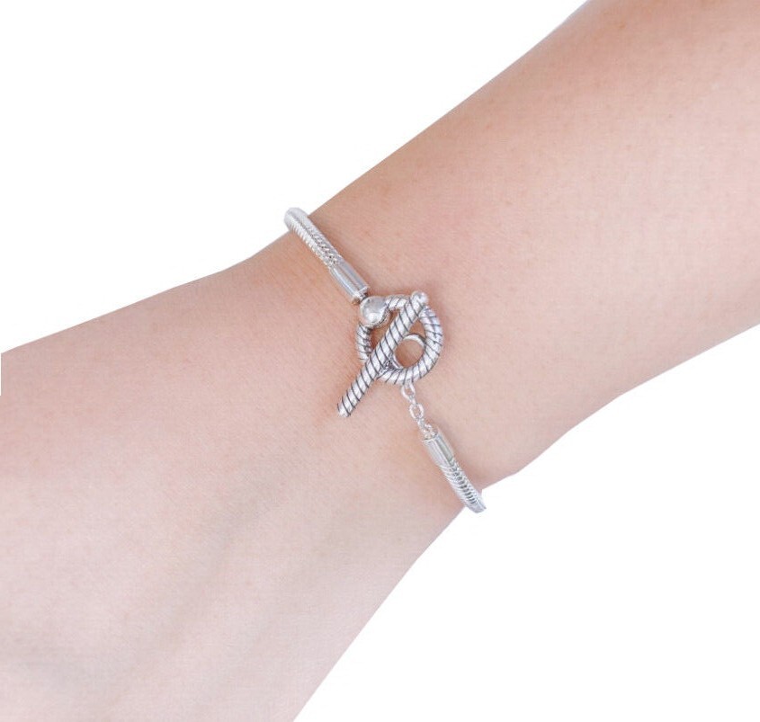NEW 100% Authentic PANDORA 925 Ale T-Bar Snake Chain Charm