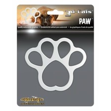 5.5" 3d paw print dog pet chrome auto car bumper sticker decal made in usa