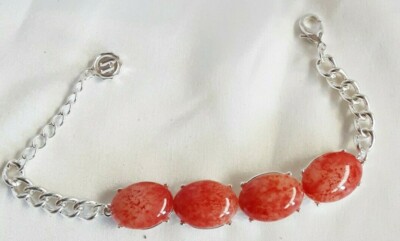 Bracelet Vintage En Résine Orange - Marque L’Or Du Soir - Occasion