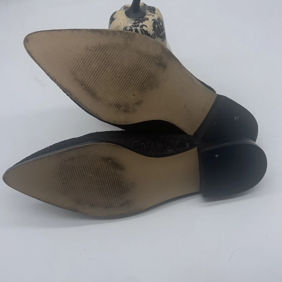 Женские замшевые слипоны Charles David черные плоские Mule с заостренным носком размер 6 - Изображение 4 из 4