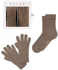 Falke Womens Gift Set Socks Nutmeg Beige Merino Wool Size 39-42 Brand New