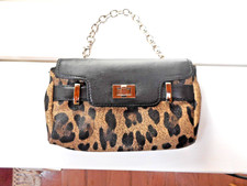 Lori Greiner CELL PHONE PURSE Leopard Print Chain Link Handle 7