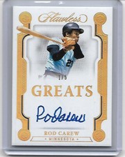 Rod Carew 2022 Panini FLAWLESS GREATS 1 st GOLD On Card Auto HOF Autograph  1/5