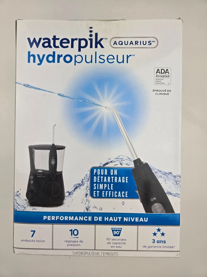 Waterpik Acuario hilo dental de agua para limpieza de dientes, encías, aparatos ortopédicos, negro, Foto 4 de 4
