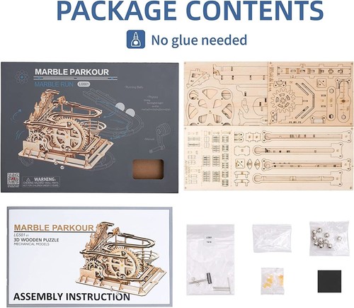 ROBOTIME 3D Wooden Puzzle Marble Run Mechanical Model Kits DIY Gift for Teens - Picture 12 of 12