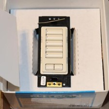 One Lutron Homeworks QS HQRD-W5BRL-LA Light Almond 5 Button Raise Lower Switch