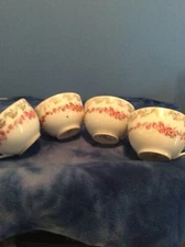 Antique 4 KPM Teacups Pink Roses and Gold Trim