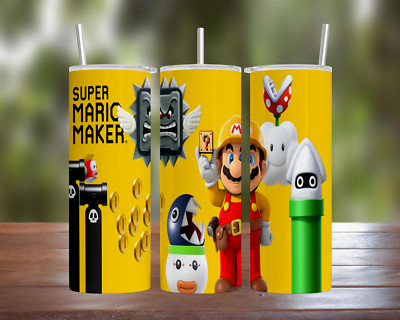 Super Mario Maker 20 oz & 30 oz Stainless Steel Tumbler w/ Straw & Lid