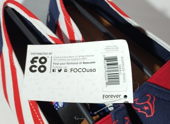 SAOLA Coppia di pantofole FOCO NFL Houston Texans taglia small slip on suola rigida