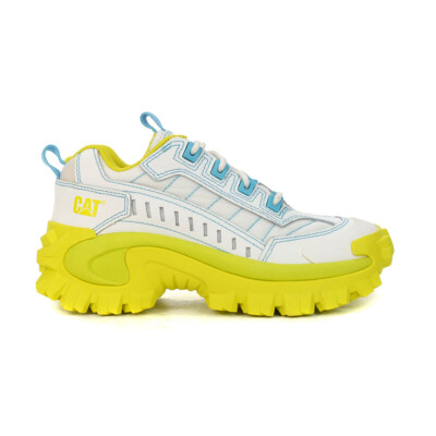 Caterpillar Men's Intruder Supercharged Bright White/Pale Lime Yellow Sneaker...
