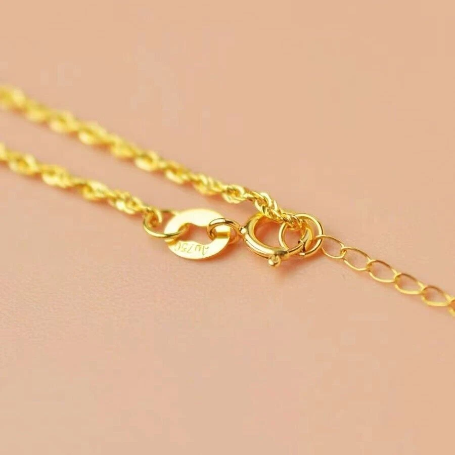 18K Solid Gold Twist Chain Bracelet Beautiful Charm Jewelry 7.1" - Image 3 of 4