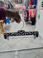 SSWBasics Boutique Black Carved Plastic Pants Hangers - Case of 50