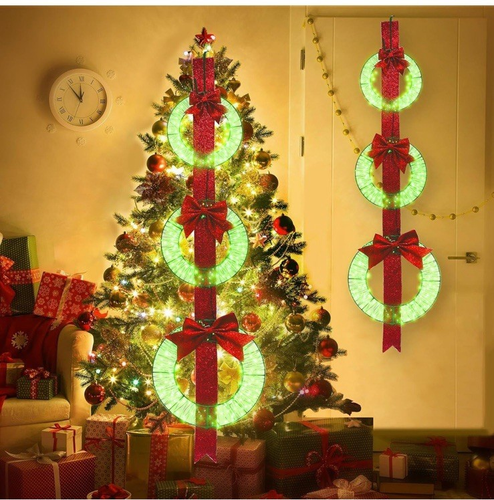 AWQM 61"" Decoración de Corona de Navidad, 300 LED Decoración de Vacaciones para el Hogar, Cristo... - Imagen 5 de 13