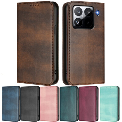 Flip Leder Handy Hülle für Xiaomi 15 Pro 15 14 14T 13 12 11 Magnet Wallet Cover