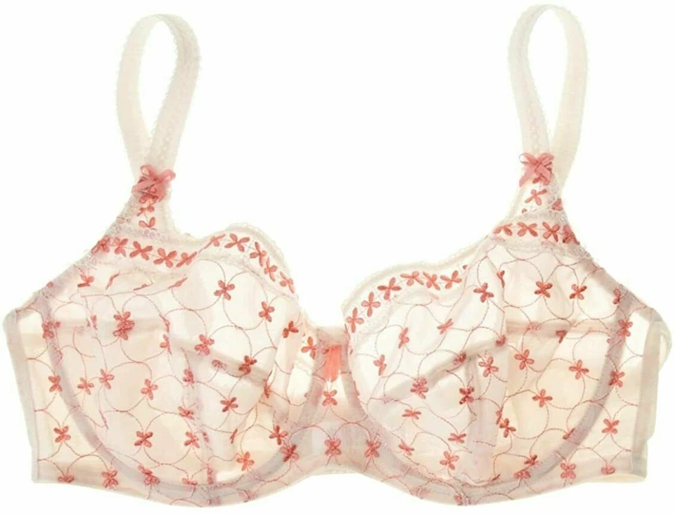 Sujetador Bestform Panamá Marfil Coral Talla 34DD Con Aros Balcón Bordado 771 Nuevo Foto 2 de 4