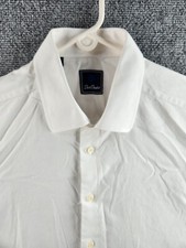 David Donahue 17.5 36/37 Adult Men 100 Cotton White Long Sleeve Button Up Shirt