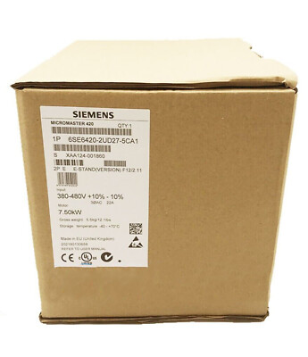 6SE6 420-2UD27-5CA1 NEW SIEMENS 6SE6420-2UD27-5CA1 MICROMASTER 420 380-480 V