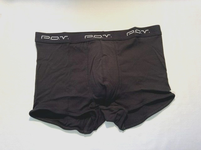 Undergear "POV" Cotton Boxer Brief - Size "X-Large"  Black, White  (AL536-BXL)
