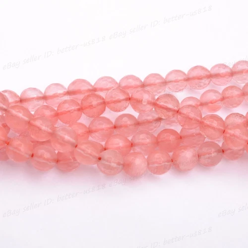 Wholesale Natural Gemstone FACETED Round Spacer Loose Beads 4MM 6MM 8MM 10MM - Picture 111 of 135