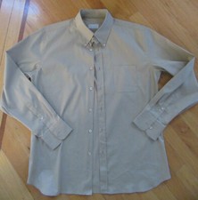 New Prada Men's Tan Long Sleeve Dress Shirt IT 42/16.5