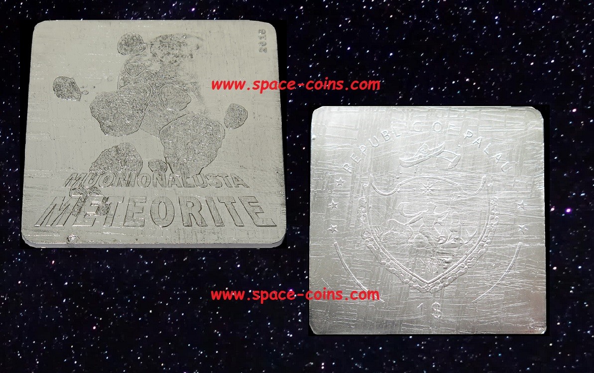 2016 Palau, MUONIONALUSTA! Nur 200 Stück! 100% Meteorit! $1 Dollar, mit Rhodium
