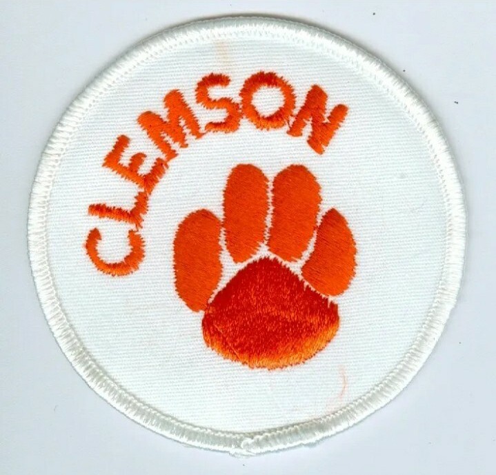 1980s Clemson Tigers 3 Inch Embroidered Iron-On Logo Patch