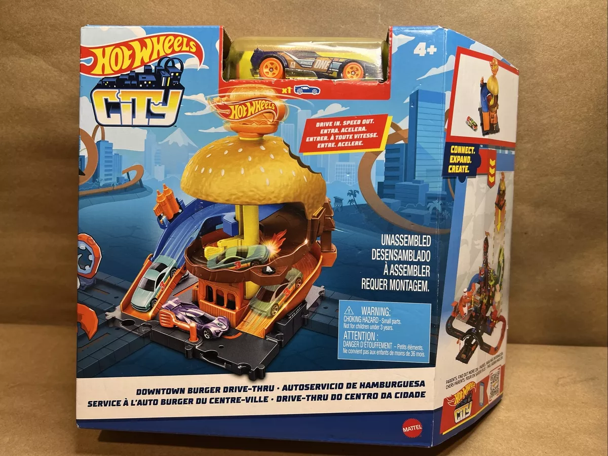 Pista Hot-Wheels City Drive Thru Do Hamburguer Mattel Hdr26 na