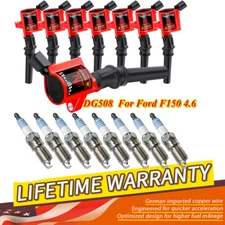 Fit Ford F150 Mountaineer 4.6/5.4 Spark Plugs & 8Pack Ignition Coils DG508 SP479