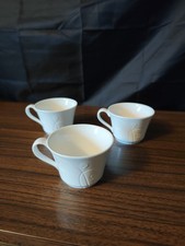 wedgwood nature embossed white cups set of Three 9cm Wide 6.7cm Tall