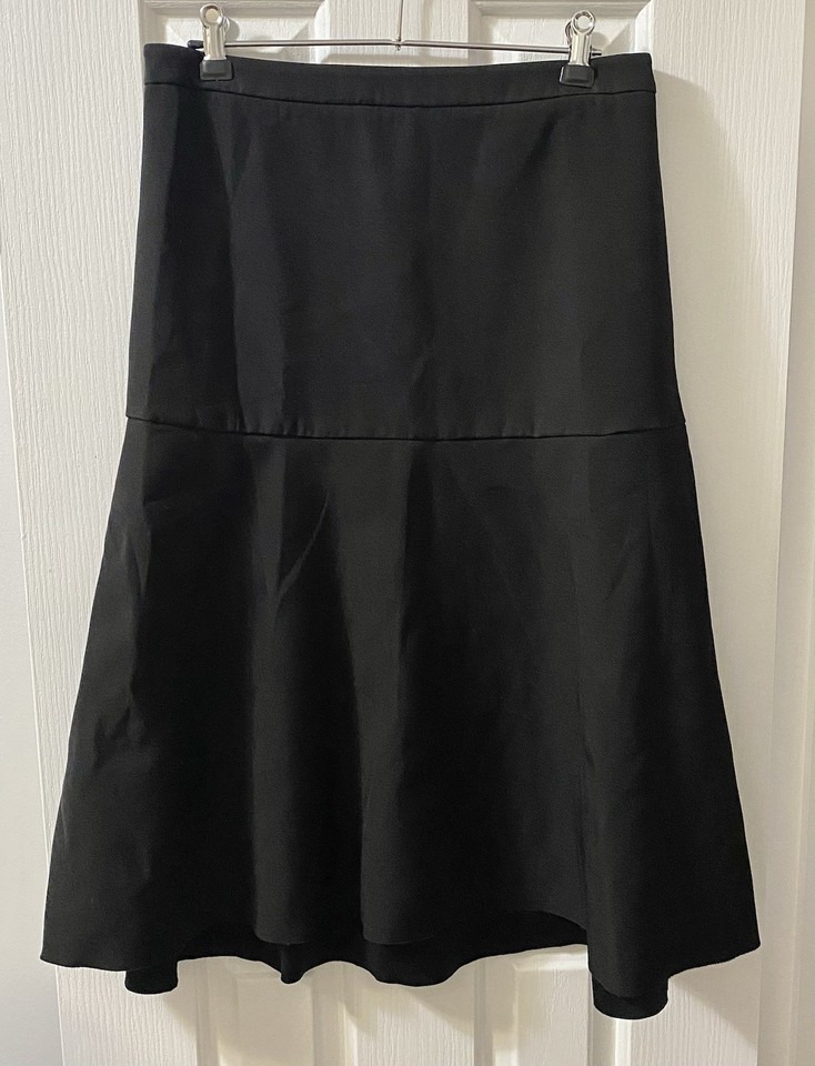 LULU + ROSE Ladies Black Below Knee A-Line Formal Work Office Skirt Size M/AU10