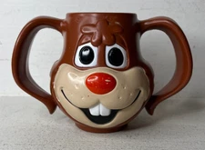 Vintage Nestle Quik Nesquik Quicky Rabbit Bunny Face Plastic Double Handle Mug