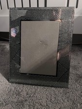 Silver Glittery Glass Mirrored Photo Frame 8" x 6 / 7"x 5" Free Standing/Wall