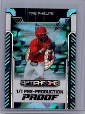 Tre Phelps 2025 Leaf Optichrome Baseball 1/1 Pre Production Proof
