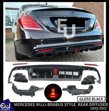 AMG HECKDIFFUSOR ENDROHR F&Uuml;R MERCEDES S KLASSE S63 W222 B STYLE GLANZ BLK 13-17