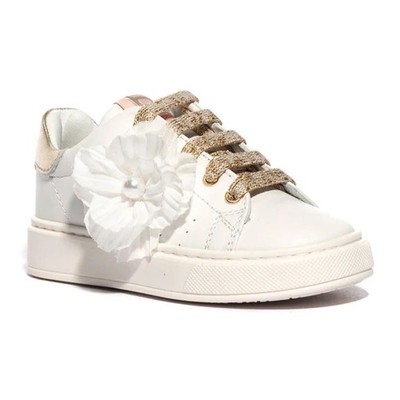 Balducci Shoe With Side Flower And Gold Inserts