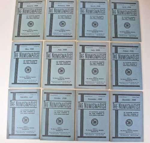 Jan-Dec 1938 12 Issues The Numismatist American Numismatic Association Monthly